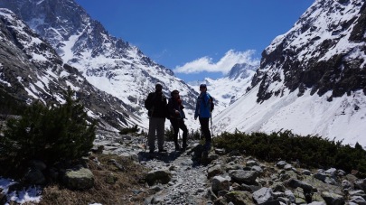 David, Phoebe and UNO Chemistry Alumna Taylor Bure in the French Alps